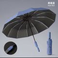 12 Ribs High Quality Auto-Folding Wooden Handle Umbrella Reinforced Dual-Use Windproof Large Sun Rain
Umbrella Men And Women. 