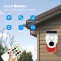 2PCS Outdoor Waterproof Wireless 120dB Charging Security Sound Alarm Detector PIR Motion Sensor For Home Burglar alarm system. 