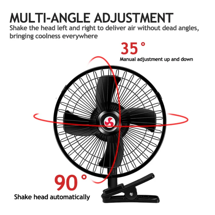 EAFC%208%20Inch%2012V/24V%20Summer%20Car%20Fan%20Portable%20Vehicle%20Auto%20Cooling%20Oscillating%20Fan%20Ceiling%20Travel%20Adjustable%20Clip%20On%20Fan%20AirCooler%20-%20Image%203