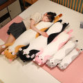 50/70/90/110/130cm Cute Soft Long Cat Plush Toys Pause Office Nap Pillow Bed Sleep Home Decor Doll for Kids Girl гусь обнимусь.
