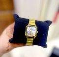 Current high quality square stainless steel analog watch for Women.