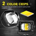 Universal 3 Inch 100W Dual Color LED Work Light Square Mini Waterproof Driving Light Fog Light 9-32V. 