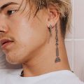 Geometric Pattern, Neck and Arm, Long-Lasting Waterproof 1-2 Weeks, Temporary Tattoo, Realistic Semi-Permanent Fake Tattoo. 