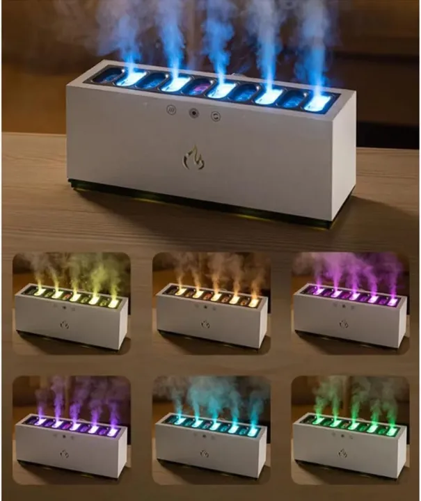 Dynamic Flame Aroma Diffuser 900ml - RGB LED Humidifier with Sound Sync ...