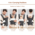 Baby Carrier Newborns To Toddler 7-45lbs All Seasons Foldable Baby Carriers Front and Back with Hip Seat Lumbar Support.