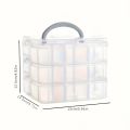 3-layer 18 Compartment Transparent Storage Box, Jewelry and Toy Storage Box, Suitable for Kitchen, Jewelry Organizer. 