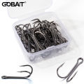 GOBAIT 10-20Pcs Double Fishing Hook Carbon Steel Crank Barbed Anti-snagging Hooks Soft Lure Kit Tackle Box Pesca Twin Fishhooks.