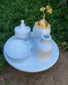 5 piece Home warming gypsum made vase combo set.
