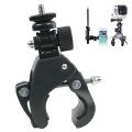 Black 1/4 Bike Bicycle Motorcycle Handlebar Handle Clamp Bar Camera Mount Tripod Adapter Accessories For Gopro Hero 9 8 7 6 OSMO. 