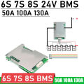 6S 7S 8S 24V 50A 100A 130A Li-ion Lifepo4 Lithium Battery Protection Board BMS Balance electrical tool RV Inverter Backup Power. 