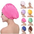 Best Hair Drying Cap Towel Hair Wrap Towel Quick Dry Cap Towel 100% Cotton Turban Style Hair Wrap Cap Towel With Button Supper Absorbent Quick Dry Best for Specially Sauna Bath and All Commercial Parlor use Multi Color. 