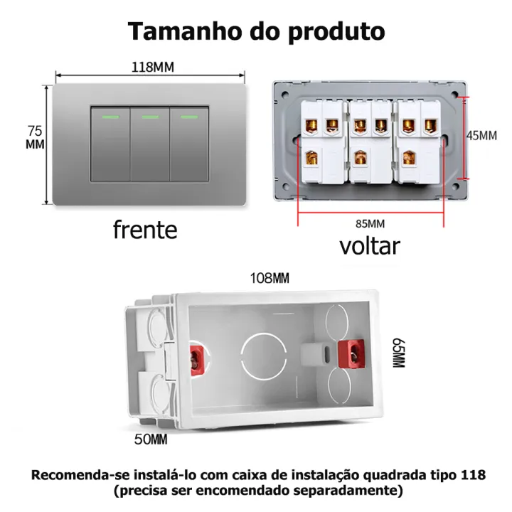 Eiomr%20High%20Quality%20Brazil%20Standard%20Socket%20with%20USB%20Charging%20Port,Grey%20118*75mm,Light%20Switch%2020A%20Wall%20Outlet%20for%20Bedroom%20Office%20-%20Image%207