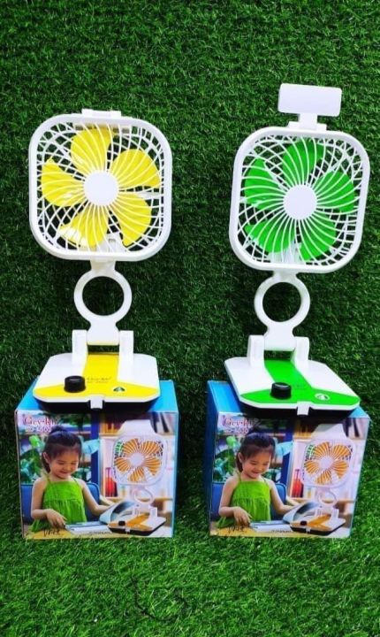 Rechargeable Table Fan with LED Lightning အားသွင်းပန်ကာ​​ 