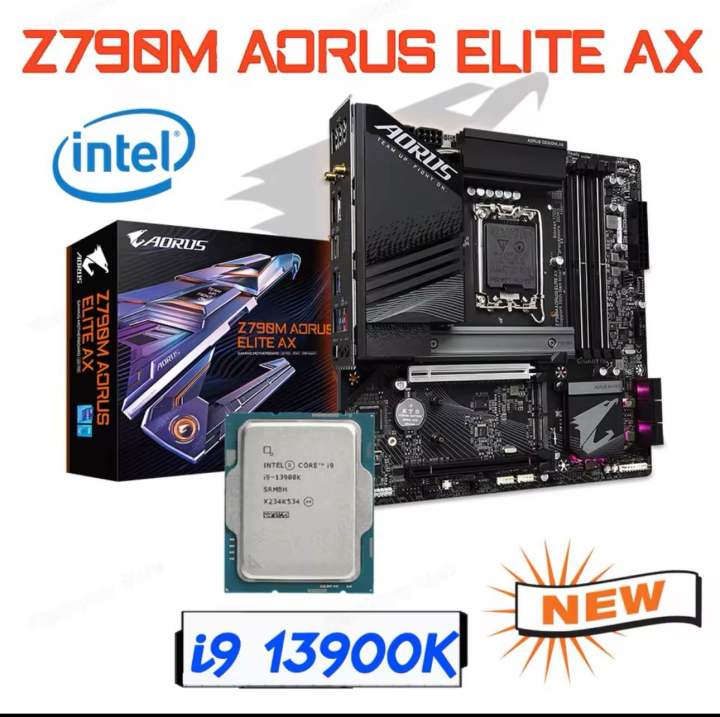 Intel Core i9 13900K Processor CPU With LGA 1700 Intel Z790 Motherboard Gigabyte Z790M AORUS ELITE AX DDR5 Motherboard 128GB M.2