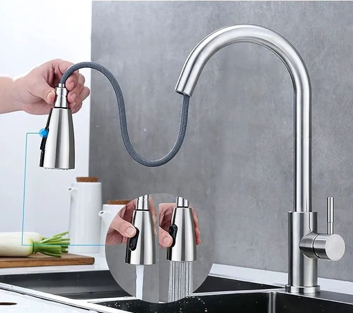 Kitchen%20Sink%20Mixer%20Faucet%20Pull%20Out%20Sprayer%20tap%20Single%20Handle%20Chrome%20Brass%20Brushed%20tap%20Multi%20Spray%20Pattern%20Water%20Spray%20Multi-Function%20Spray%20Head,%20-%20Image%202