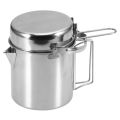 1L Camping Kettle Stainless Steel Cooking Kettle Camping Pot Portable Outdoor Camping Backpacking Pot with Foldable Handle. 