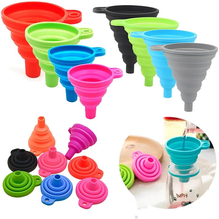 Universal Foldable Car Engine Funnel Silicone Liquid Funnel Washer Fluid Change Portable Auto Engine Oil Petrol Change Funnel