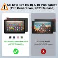 HUWEI Smart Case For Amazon Kindle Fire HD 10 HD10 Plus 2021 10.1'' Tablet PU Leather Tri-folding Stand Cover T76N2B T76N2P Case. 