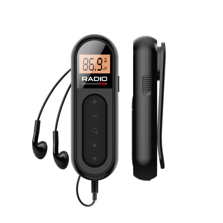 FM Portable Radio, Rechargeable Pocket Radio with Best Reception Digital Tuning, LCD Screen,Belt Clip, Stereo Sound Earphone Jac