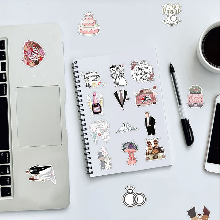 50Pcs%20Wedding%20%20Stickers%20Bride%20Just%20Married%20DIY%20Stickers%20Scrapbooking%20Phone%20Luggage%20Skateboard%20Waterproof%20Graffiti%20Decals%20-%20Image%205