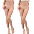 2 pairs High density Pantyhose for Women Control Top Rip Resistant Tights 8D Sheer High Waist Footless Stockings Shiny. 