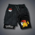 2026 New Fashion Cute Genie Graphic Print Premium Loose Men's Shorts Drawstring Waist Fitness Wear Mezzanine Pants. 