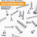#8 Self-Drilling Wood Screw Set, 60pcs Cross Flat Head Steel Plate Screws with Self-Locking Nuts, Wood Thread Screw Kit. 