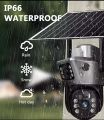 4G Sim  Solar Camera Dual Lens dual  view  Outdoor 8MP 4K Low Power Battery IP Camera PIR Night Vision V380 Pro CCTV Security Protection. 
