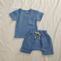 Organic Cotton Baby Clothes Set Summer Casual Tops Shorts For Boys Girls Set Unisex Toddlers 2 Pieces Kids Baby Outifs Clothing. 