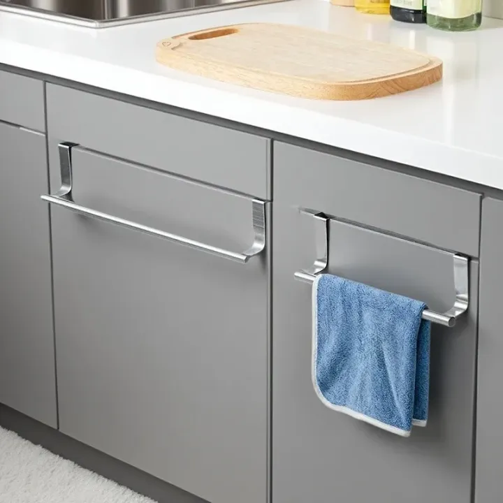 Door Back Towel Holder Rack, Stainless Steel No Drilling Kitchen ...