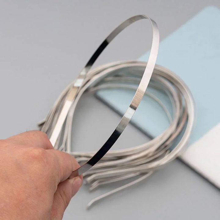 5Pcs 10pcs 5mm Width Metal Headband Base Steel Blank Smooth Hair Hoop Band DIY Hairband plain thin bulk headbands jewellery