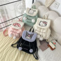 Kuromi Melody Cartoon Cute Puppy Plush Flip Backpack Women's Casual Large Capacity Cute kawaii Cartoon School Bag Mochila. 