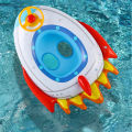 1PC Rocket-shaped Thickened Inflatable Seat Ring with Steering Wheel, Summer Underarm Float for Pool & Beach Parties. 