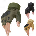  Hard Knuckle Half Finger Gloves Men's Combat Hunting Shooting Paintball Duty - Fingerless. 