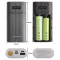 2/3-Port Input 18650/18700/20700/21700 Battery Charger Adapter with LED Flashlight DIY Power Bank Plastic Shell for Mobile Phone. 