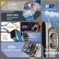 GOBOULT Newly Launched Crown- Smart Watch 1.95''Screen, BT Calling, Working Crown, Zinc Alloy Frame,900Nits Brightness,AI Voice Assistant,SpO2 Monitoring, 120+ Sports Mode. 