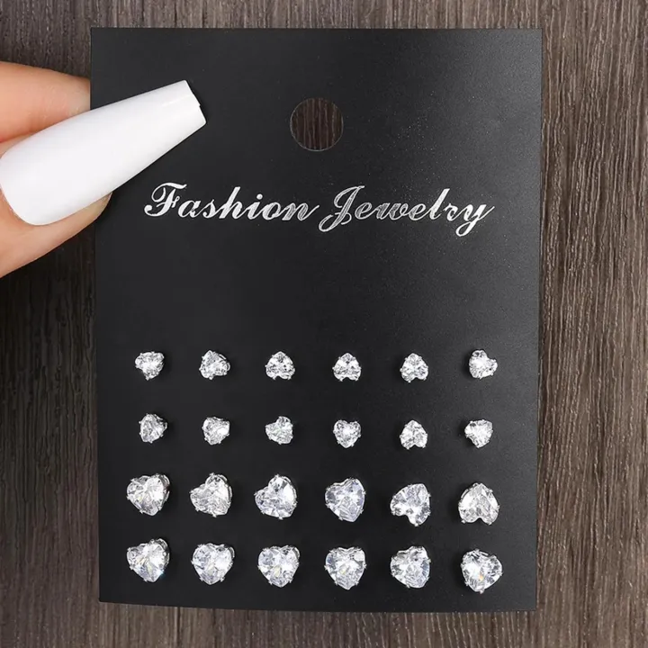 12pairs%20Fashionable%20Minimalist%20Cubic%20Zirconia%20Sparkly%20Earrings%EF%BC%8CSuitable%20For%20Holidays,%20Parties,%20Dates,%20,%20Everyday%20Wear%20-%20Image%206