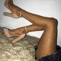 Shiny Fishnet Tights Trendy Glitter Thin Pantyhose Small Mesh Acrylic Stockings Women Girl.