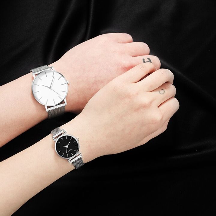 2pcs%20Stainless%20Steel%20Quartz%20Watches%20For%20Women%20Men%20Leisure%20Fashion%20Golden%20Ladies%20Clock%20Wristwatch%20-%20Image%204