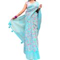 Puja Special Halfsilk Screen Print Saree - Beauty for Festive Occasions. 