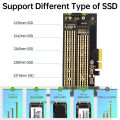 JEYI SK6 M.2 Dual M.2 PCIE 4.0 Adapter for NVMe / NGFF SSD, NVME (m Key) and SATA (b Key) SSD to PCIe x4 X8 X16 Slot. 