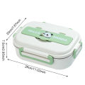Stainless Steel Thermal Lunch Box Microwave Safe 2/4/5 Grids with Cutlery Set Panda for Adults Kids for Children School Picnic. 