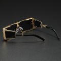 Punk Sunglasses Men Square Sun Glasses Designer T-show Party Eyewear Unisex Fashion Heavy Metal Luxury Shades. 
