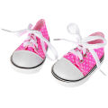 7 cm Canvas Denim Sneakers New Born Baby Shoes Handmade Lace-up Sneakers Shoes For 18 Inches American 43 cm Baby Dolls .