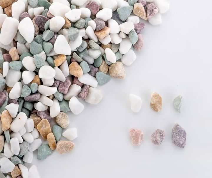 Multicolour stones for aquarium and artificial plants pot filler