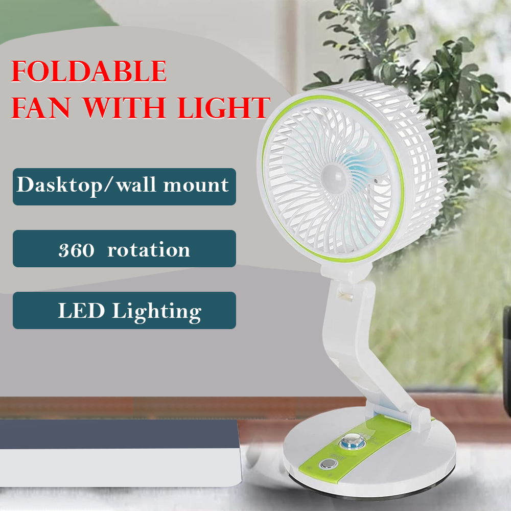 Folding Multi-function USB Charging Fan with builtin LED Light