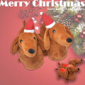 TreasuringU Dachshund Plush Slippers Cartoon Weiner Dog Non-Slip Fuzzy Shoes Funny Animals House Slippers Christmas Gifts. 