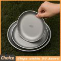 Portable Titanium Purified Stainless Steel Plate 304 Material Lightweight 99% Antibacterial for Outdoor Picnic Home Dinnerware.