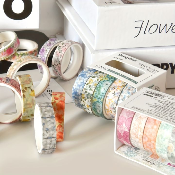 5%20Rolls%20of%20Boxed%20Romantic%20Flower%20Handbook%20Tape,%20Cute%20DIY%20Fresh%20Decorative%20Washi%20Tape%20for%20Students,%20a%20Must-Have%20%20for%20Students%20-%20Image%204