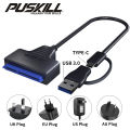 USB 3.0 to SATA/Type-C Adapter Sata Cable 2.5/3.5 Inch SSD HDD SATA III Hard Drive Disk with 12V/2A Power Adapter. 